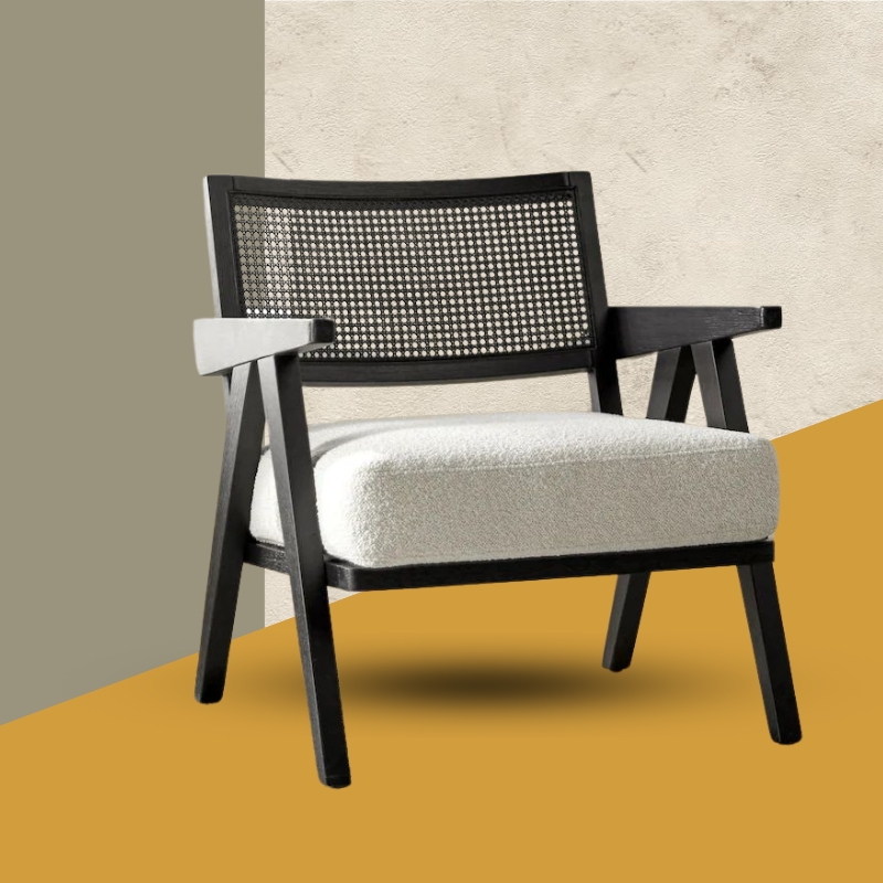 Rattan Oyster Black - Scandinavian Accent Chair by Upspace
