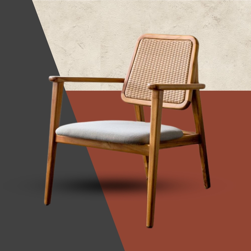 Sleek Mid-Century Modern Rattan Comfort Chair by UPspace