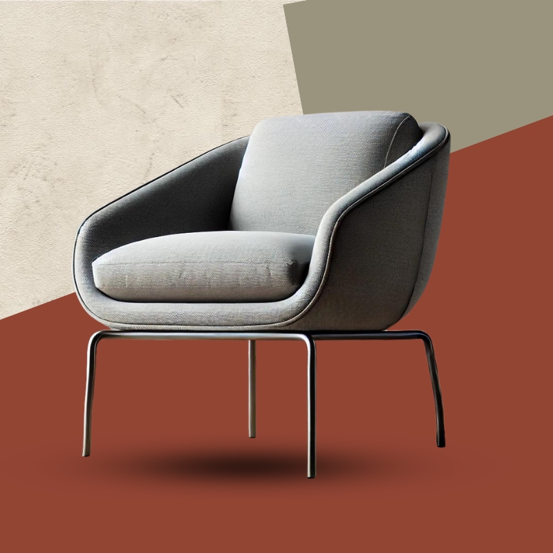 Sleek Grey Modern Comfortable Sofa