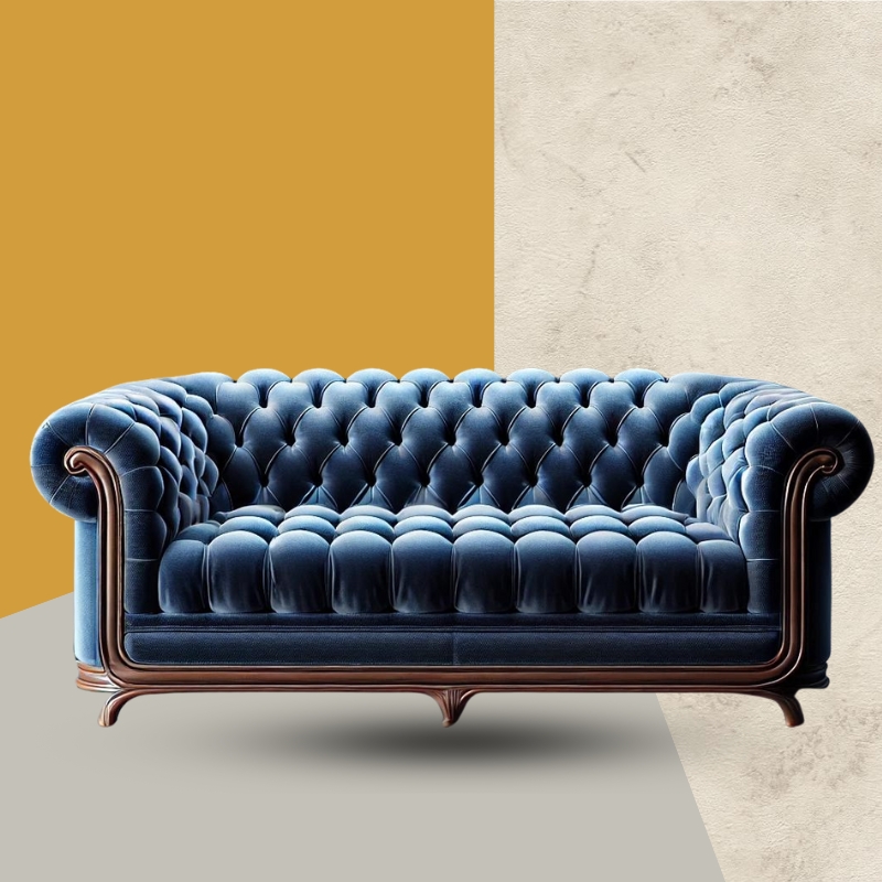Blue Chesterfield Modern Mid-Century Luxury Sofa by Upspace