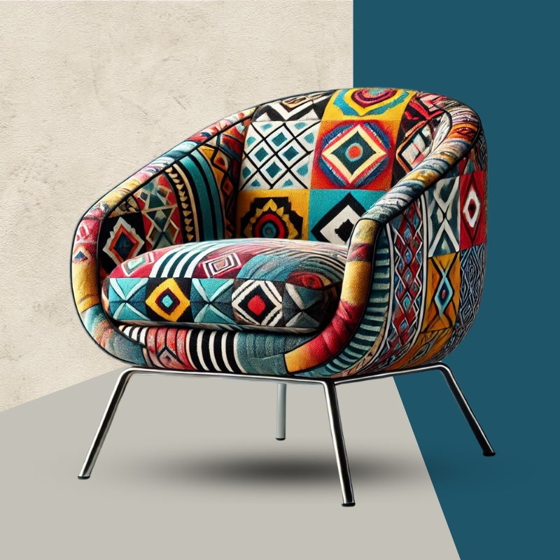 Vibrant Geometric Boho - Accent Chair by Upspace